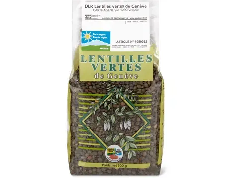 Lentilles · De la région, vertes 500g