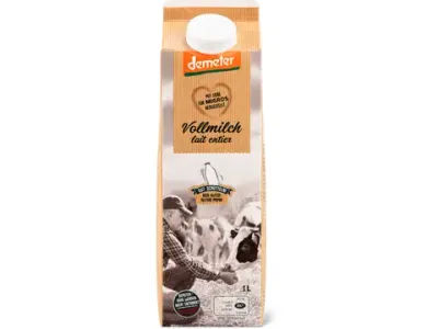 Lait entier · Demeter, 3.8% de gras, pasteurisé 1 litre
