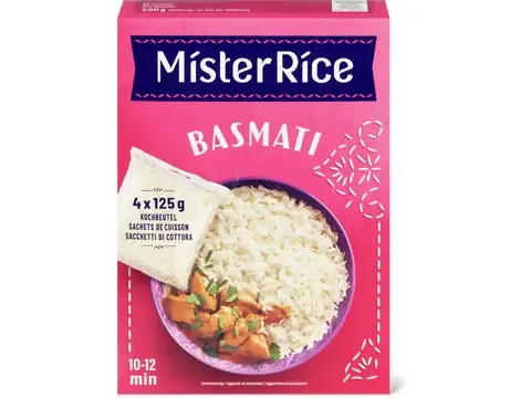 Mister Rice · Riz basmati · en sachet de cuisson 4x125g