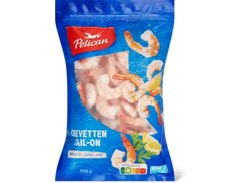 Pelican · Crevettes · Tail-on, cuites 500 g