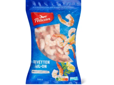Pelican · Crevettes · Tail-on, cuites 500 g