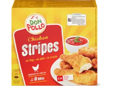 Don Pollo · Chicken Stripes · en pâte 400g