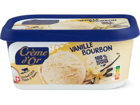 Crème d'or · Glace en bac · Vanille Bourbon 1l