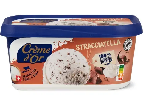 Crème d'or · Glace en bac · Stracciatella 1l