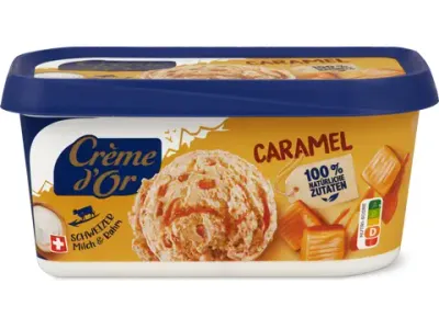 Crème d'or · Glace en bac · Caramel 1l