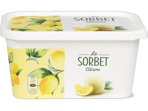 Glace en bac · Sorbet au citron, végétalien 1l