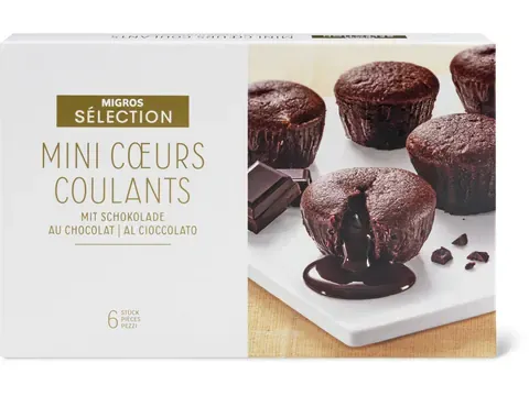 Sélection · Mini cœurs coulants · au chocolat 6 x 26 g