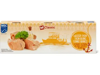 M-Classic · Thon blanc · à l’huile de soja 3x80g