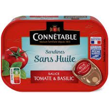 Connétable · Sardines sans huile · sauce tomate et basilic 115g
