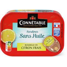 Connétable · Sardines sans huile · rondelle de citron frais 115g