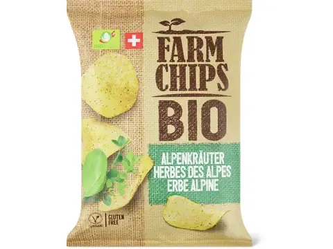 Farm Chips · Herbes des Alpes · Bio, sans gluten 140g