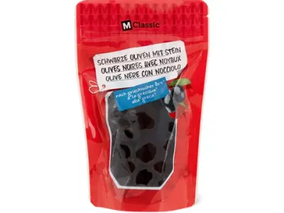 M-Classic · Olives grecques · noires avec noyaux 200g