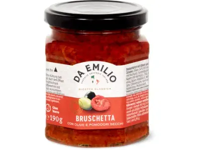 Da Emilio · Bruschetta ·   olive e pomodori 190g
