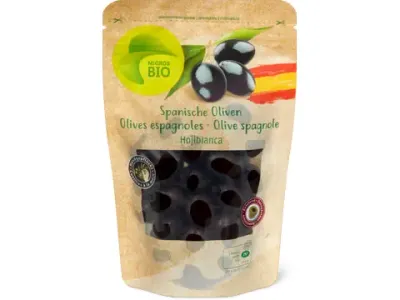 Olives espagnoles Hojiblanca · Bio, dénoyautées 150g