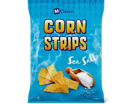 M-Classic · Chips de maïs Corn Strips · Sea salt 300g