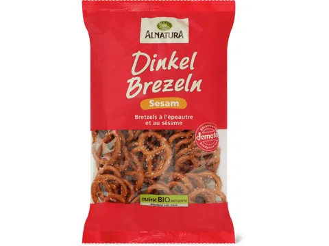 Alnatura · Bretzels à l’épeautre · Demeter, Bio, sésame, végétalien 125g