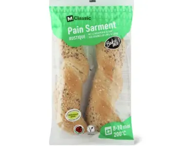 M-Classic · Pain Sarment · IP-SUISSE, aux graines de lin et de sésame 300g