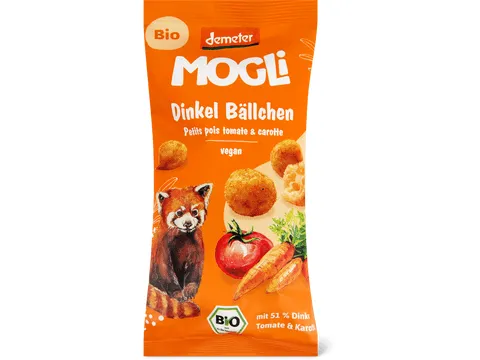 Mogli · Boules d’épeautre · Demeter, Bio, Tomate et carotte 40g