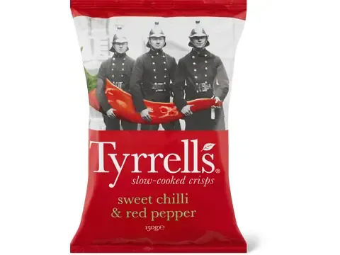 Tyrrells · Slow-cooked Crisps · Sweet chilli &amp; red pepper 150g