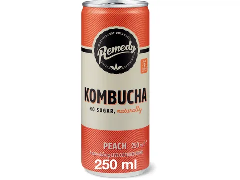 Remedy · Kombucha Peach · No sugar, naturally 250ml