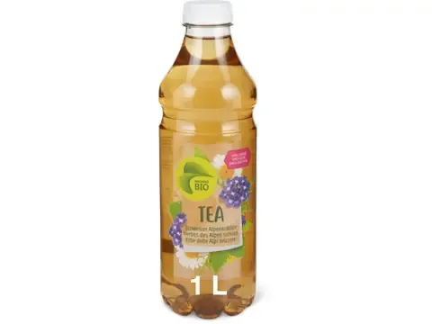 Thé froid · Bio, Herbes des Alpes suisses, Sans sucre ajouté 1l