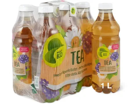 Thé froid · Bio, Herbes des Alpes suisses, Sans sucre ajouté 1x1l