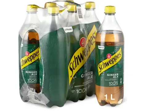 Schweppes · Ginger Ale · faible en calories, à la saveur de gingembre 6x1l