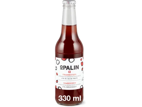 Opalin · Jus mélangé à de l’eau gazeuse · Limonade aux framboises  330ml