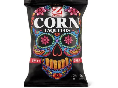 Zweifel Corn Chips · Taquitos · sweet chili