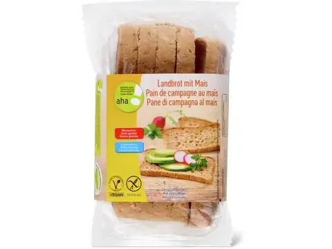 Pain de campagne au maïs · aha!, sans gluten, sans lactose 200g