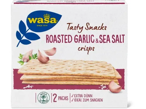 Wasa · Pain croustillant · à l’ail grillé et au sel de mer 190g