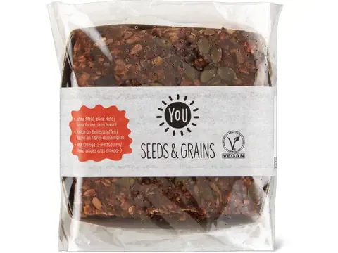 You · Seeds &amp; Grains · sans farine ni levure, végétalien 450g