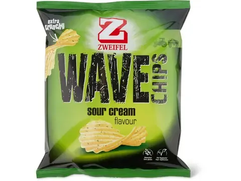 Zweifel Wave · Chips · sour cream flavour 120g