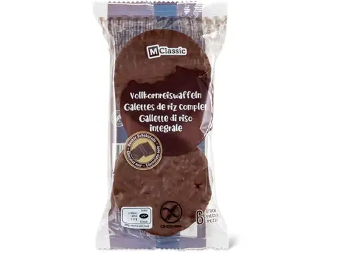 M-Classic · Galettes de riz · Chocolat noir, sans gluten 100g