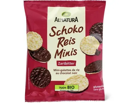 Alnatura · Galettes de riz au chocolat · Mini noir 60 g