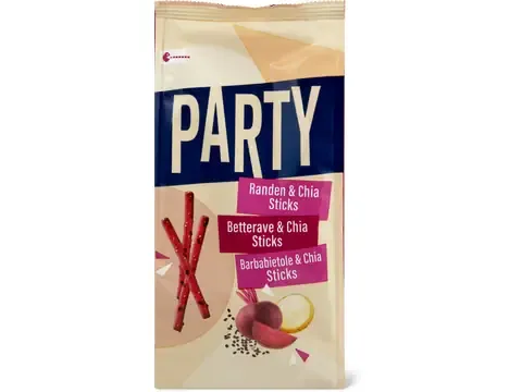 Party · Sticks · Betterave et chia, végétalien 120g