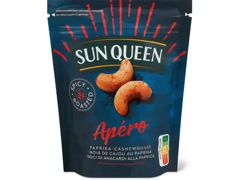 Sun Queen Apéro · Noix de cajou au paprika · épicées et grillées 170g