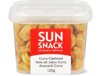 Sun Snack · Noix de cajou Curry 125g