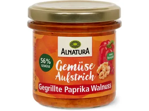 Alnatura · Tartinade · Bio, Poivrons grillés aux noix, végétalien 135g