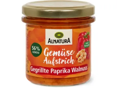 Alnatura · Tartinade · Bio, Poivrons grillés aux noix, végétalien 135g