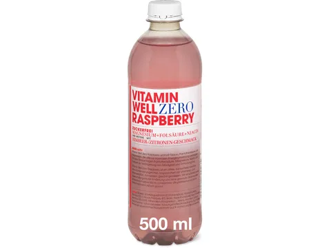 Vitamin Well · Zero Raspberry · Goût framboise-citron 500ml