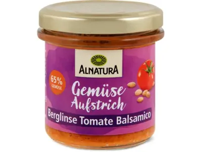 Alnatura · Tartinade · Bio, Lentilles de montagne, tomates et vinaigre balsamique 140g
