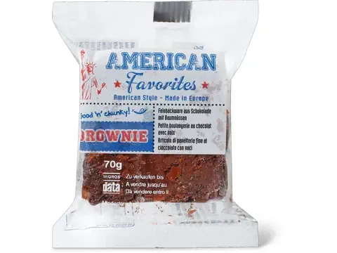 American Favorites · Brownie · au chocolat et aux noix 70g