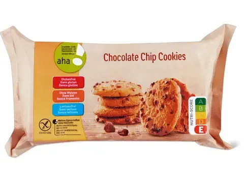 Cookies · aha!, Chocolate Chip, sans gluten, sans lactose 150g