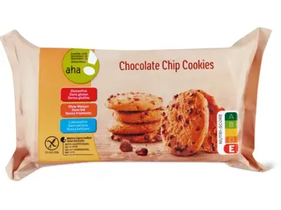 Cookies · aha!, Chocolate Chip, sans gluten, sans lactose 150g