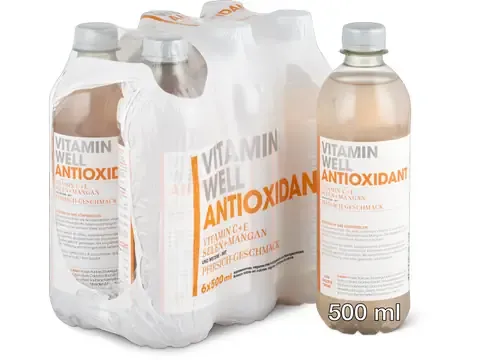 Vitamin Well · Antioxidant · Goût pêche 1x500ml