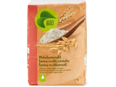 Farine multi-céréales · Bio, avec blé, épeautre, seigle et avoine 1kg