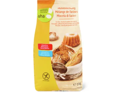 Mélange de farines · aha!, pour pain, gâteaux &amp; autres produits de boulangerie, sans gluten, sans lactose 1 kg