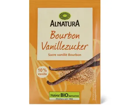 Alnatura · Sucre vanillé Bourbon · Bio, avec du sucre de canne brut 3 x 8g