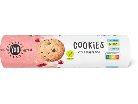 You · Cookies · Cranberries, végétalien, sans lactose 240g